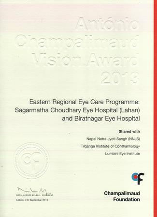 Champalimaud Vision Award Certificate 1